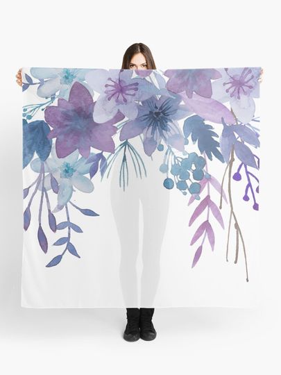 Discover Blue Purple Flowers | Scarf