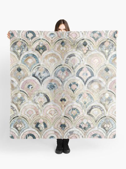 Discover Art Deco Marble Tiles in Soft Pastels | Scarf