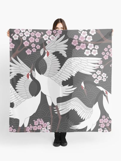 Discover Japanese Cranes | Scarf