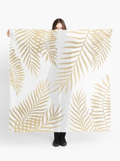 Discover Gold palm leaves | Scarf