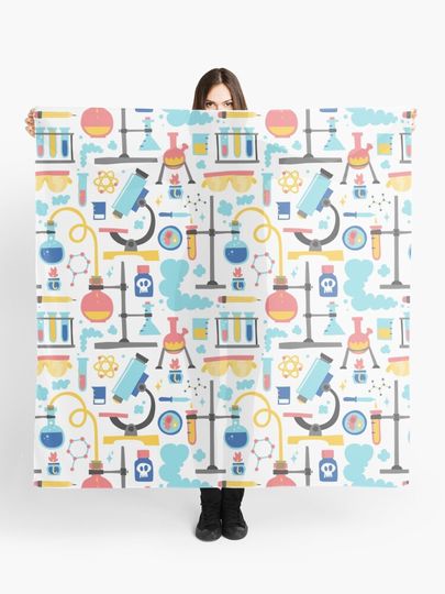 Discover Chemistry lab science equipment pattern | Scarf