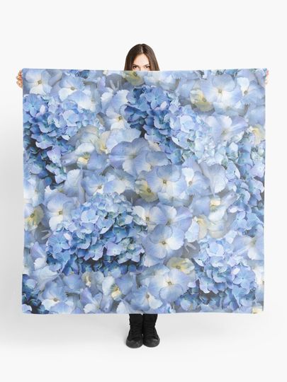 Discover Blue hydrangea - floral art  | Scarf