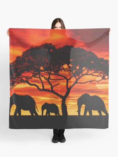 Discover Acacia Elephant Sunset | Scarf