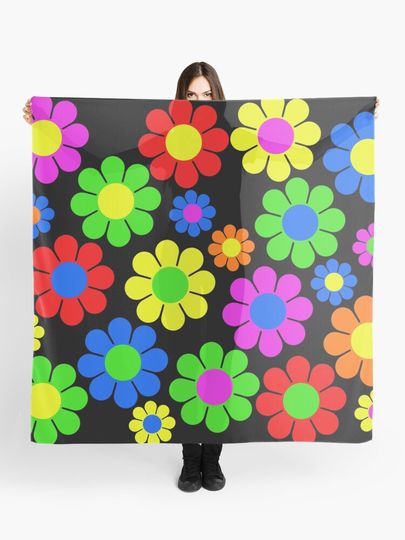 Discover Hippy Flower Daisy Spring Pattern | Scarf