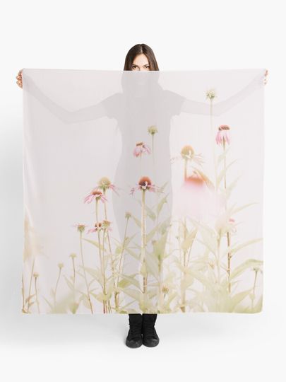 Discover Pink Flowers - Echinacea - Pastel Floral - Wild Flowers | Scarf