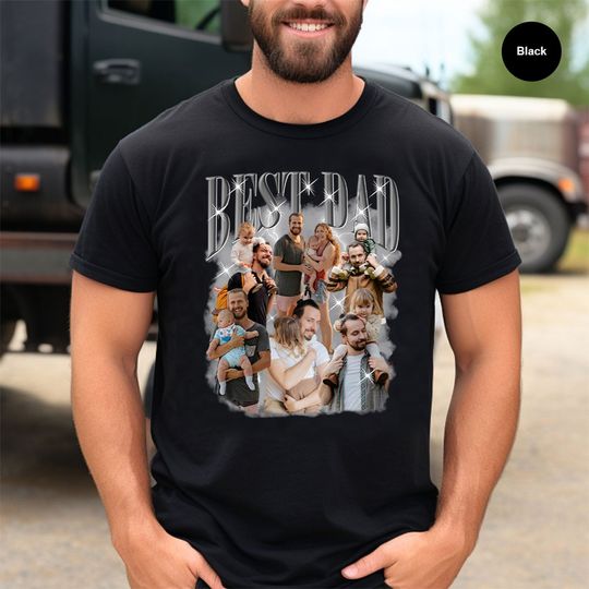 Discover Dad Customized Bootleg Shirt, Custom Dad T shirt, Custom Photo Shirt, Best Dad Ever Shirt, Father's Day