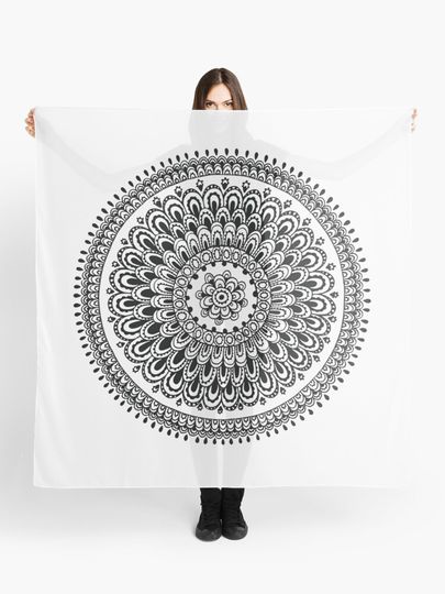 Discover Mandala Black and White by Hayley Lauren Design | Scarf