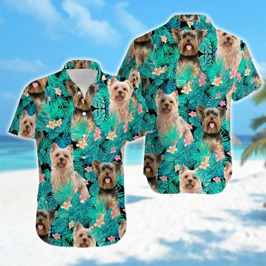Discover Personalized Photo Summer Hawaiian Shirt, Dog Mom Tee, Birthday Gift For Family