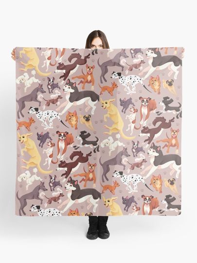 Discover Dog Breed Pattern Illustration | Scarf