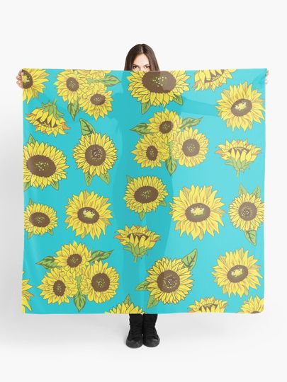 Discover Grunge Sunflower Pattern | Scarf