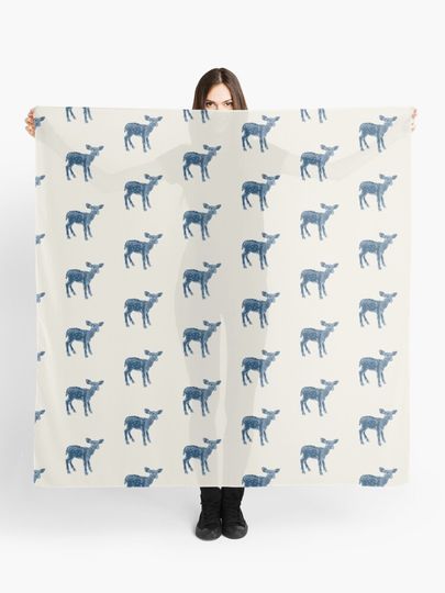 Discover Dear Deer Indigo on Vanilla | Scarf