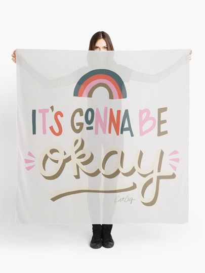 Discover It&apos;s Gonna Be Okay – Coral & Pink Palette | Scarf