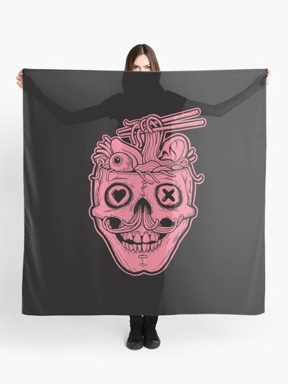 Discover Pink Skull Ramen Brain | Scarf