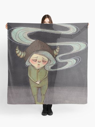 Discover Sad Little Gnome Girl | Scarf