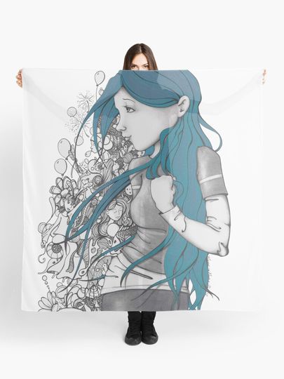 Discover Every thought blue version | Scarf
