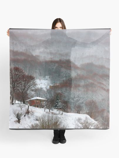 Discover Brown brushstrokes on white | Scarf