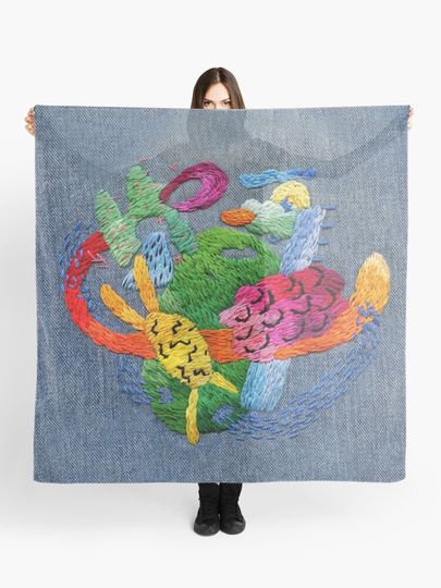 Discover abstract embroidery | Scarf