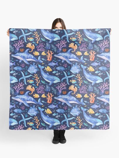 Discover Ocean Adventures seamless digital paper | Scarf