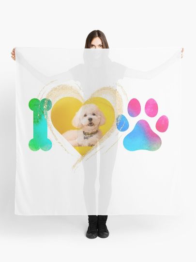 Discover I Love Dog Bichon | Scarf