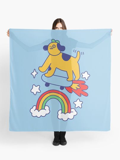 Discover Dog Flying On A Skateboard | Scarf