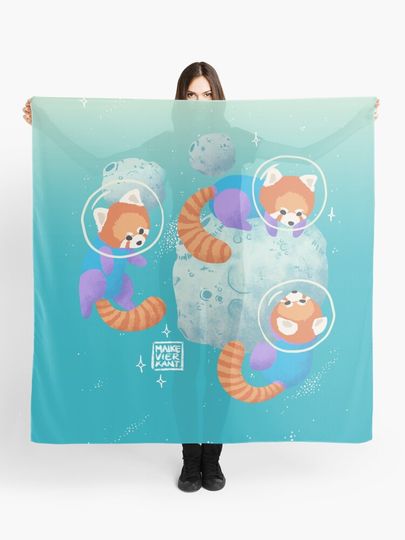 Discover Red Space Pandas in Brighter Skies | Scarf