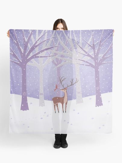 Discover Deer - Squirrel - Winter - Snow - Forest | Scarf