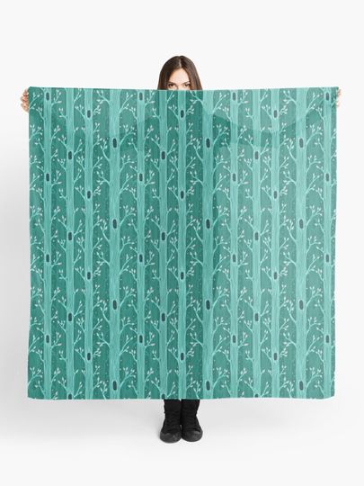 Discover Emerald forest. Seamless pattern with trees | Scarf