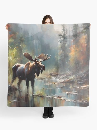 Discover Wildlife - Abstracted Surrealism - Moose 2 | Scarf