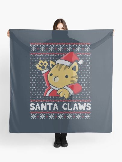 Discover Xmas ugly sweater Cat Santa Claws | Scarf