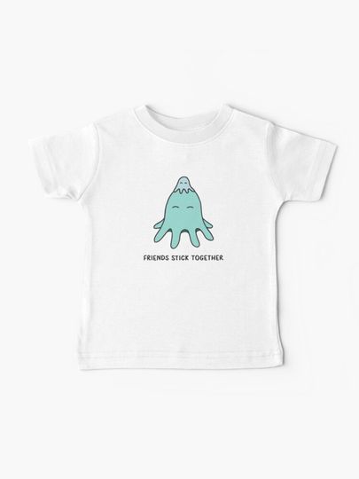 Discover Friends Stick Together - Light Teal on White | Baby T-Shirt