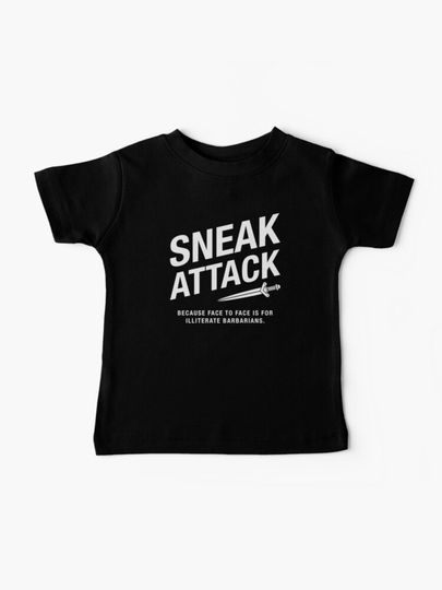 Discover Rogue Sneak Attack Illiterate Barbarians Gaming | Baby T-Shirt
