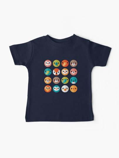 Discover Smiley Faces - Cute Animal Faces | Baby T-Shirt