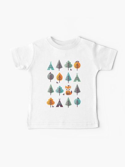 Discover Fox in the Forest on Gray | Baby T-Shirt