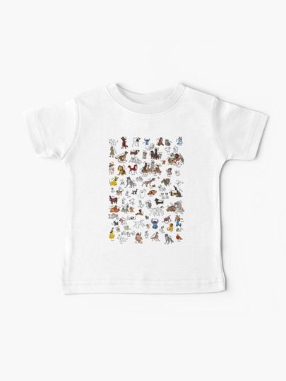 Discover Cartoon dogs, blue colour, names | Baby T-Shirt