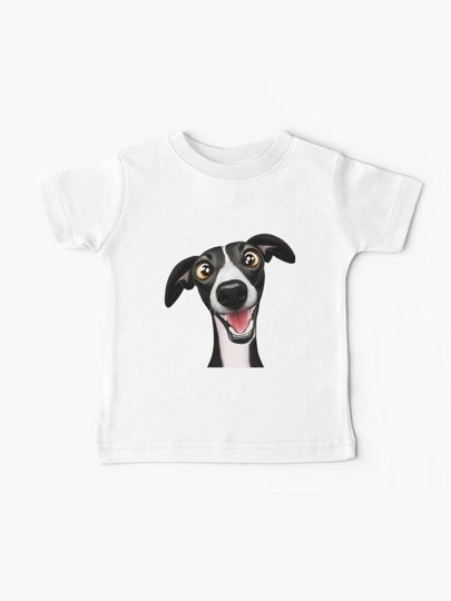 Discover Cheeky Whippet - A Beautiful Cartoon Style Artwork | Baby T-Shirt