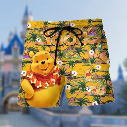 Discover Bear with Wreath Summer Beach Shorts