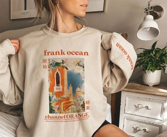 Discover Orange Sweatshirt, Frank Sweatshirt, Blonde Album Graphic sweatshirt