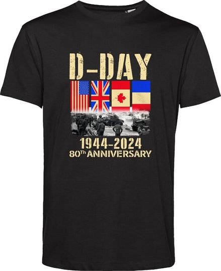 Discover D-Day T Shirt, Normandy Landings 80th Anniversary 1944-2024