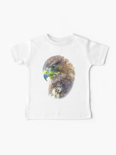 Discover Buzzard concentration on prey below its perch | Baby T-Shirt