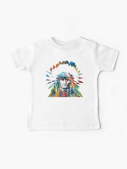 Discover Native American Art - Chief - By Sharon Cummings | Baby T-Shirt