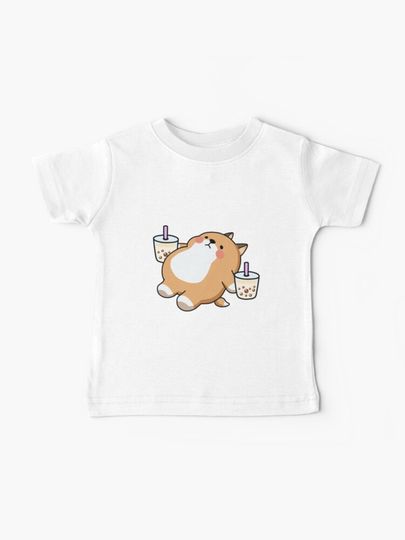 Discover Lazy Shiba Loves Boba! | Baby T-Shirt
