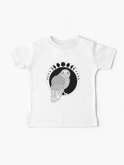 Discover Night Owl Line Art Design | Baby T-Shirt