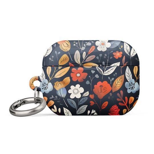 Discover Navy Florals AOP Airpods Case Cover
