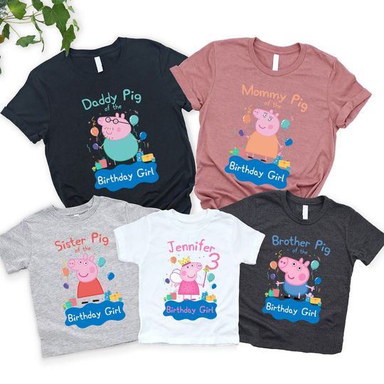 Discover Custom Family Birthday Shirt, Custom Pig Shirt