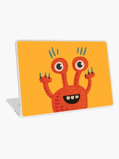 Discover Cute Orange Monster Is Funny Too | Laptop Skin