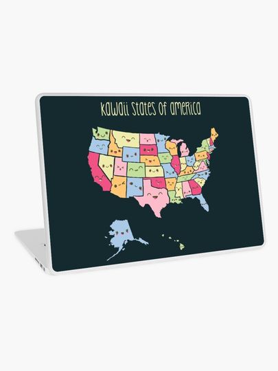 Discover Kawaii States of America | Laptop Skin