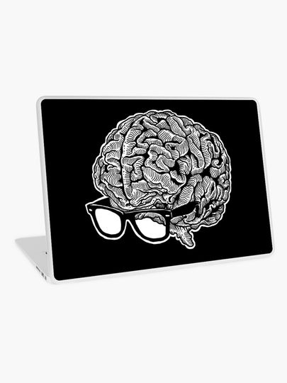 Discover Brain with Glasses | Laptop Skin