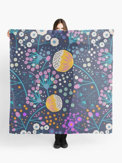 Discover Petite flowers blue | Scarf