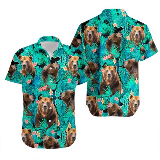 Discover Bear Hawaiian Shirt, Tropical Hawaiian Shirt