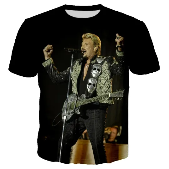 Discover 2024 Johnny Hallyday 3D Printed T-shirt
